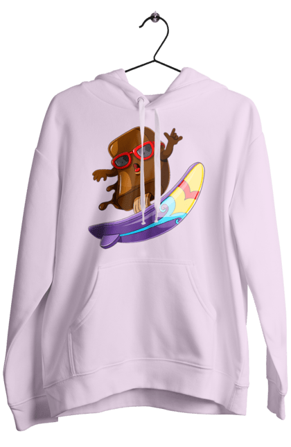 Чоловіче худі з принтом "Мороженко На Серфі". Літо, морозиво, окуляри, серфінг. 2070702