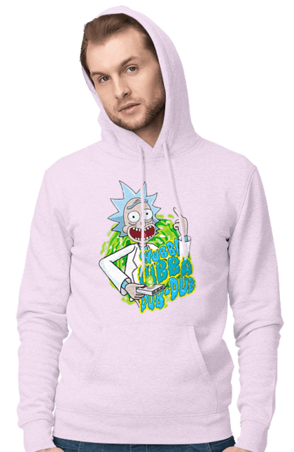 Чоловіче худі з принтом "Рік та Морті". Rick and morty, мультфільм, наукова фантастика, пригоди, рік, рік і морті, трагікомедія, чорний гумор. 2070702