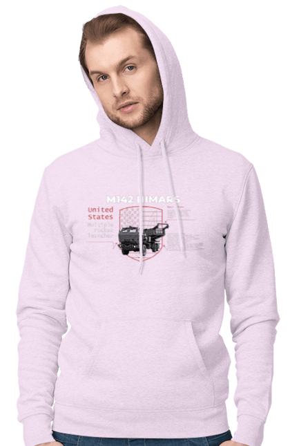 Men`s hoodie with prints M142 HIMARS. Himars, industrious, m142 himars, weapon. 2070702