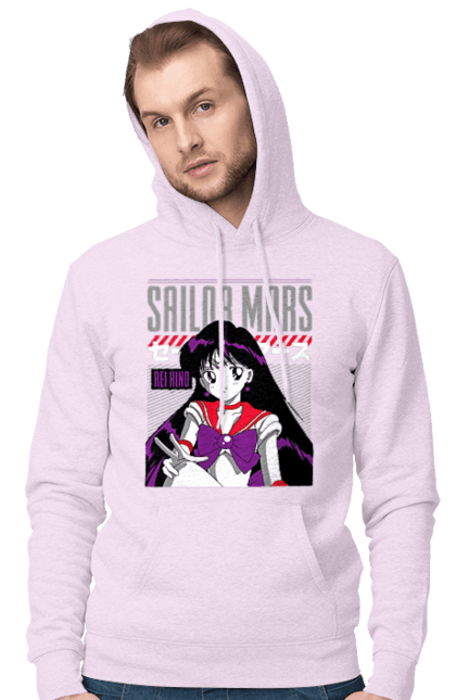 Men's hoodie with prints Sailor Moon Mars. Anime, drama, maho shojo, rei hino, sailor mars, sailor moon, tv series. 2070702