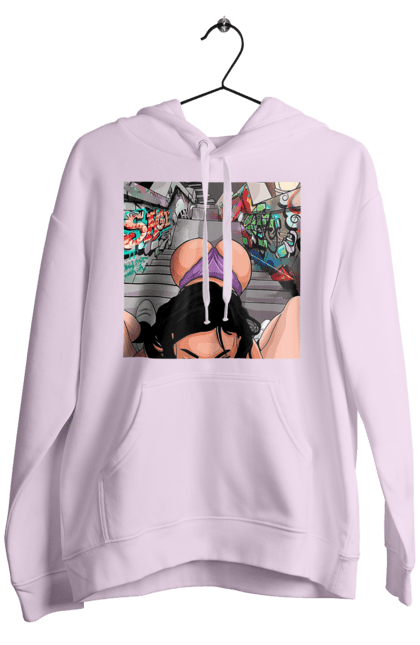 Чоловіче худі з принтом "Дівчина На Колінах Перед Хлопчиною". Гола, жопа, на колінах, смоктати. 2070702