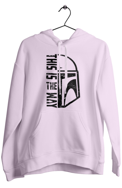 Men's hoodie with prints This is the way. Baby yoda, cinema, disney, distressed, mandalorian, mandalorian helmet, movies, star wars, television series. 2070702