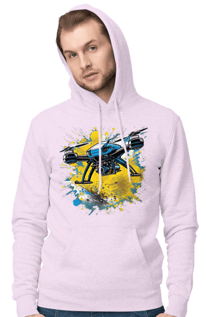 Чоловіче худі з принтом "Дрон". Дрон, зсу, символ україни, україна, фпв дрон. 2070702