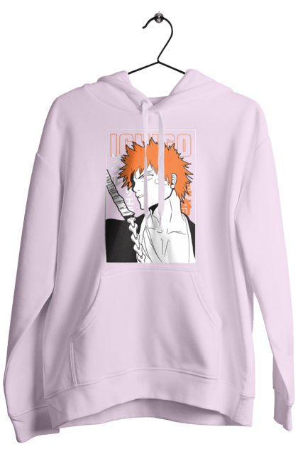 Мужское худи с принтом Блич Ичиго Куросаки. Anime, bleach, ichigo kurosaki, manga, аниме, блич, ичиго, ичиго куросаки, манга. 2070702