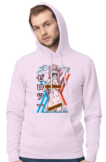 Чоловіче худі з принтом "Коханий у Франксі Zero Two". Anime, manga, zero two, аніме, зеро ту, коханий у франксі, манга, милий у франксі, нуль два. 2070702