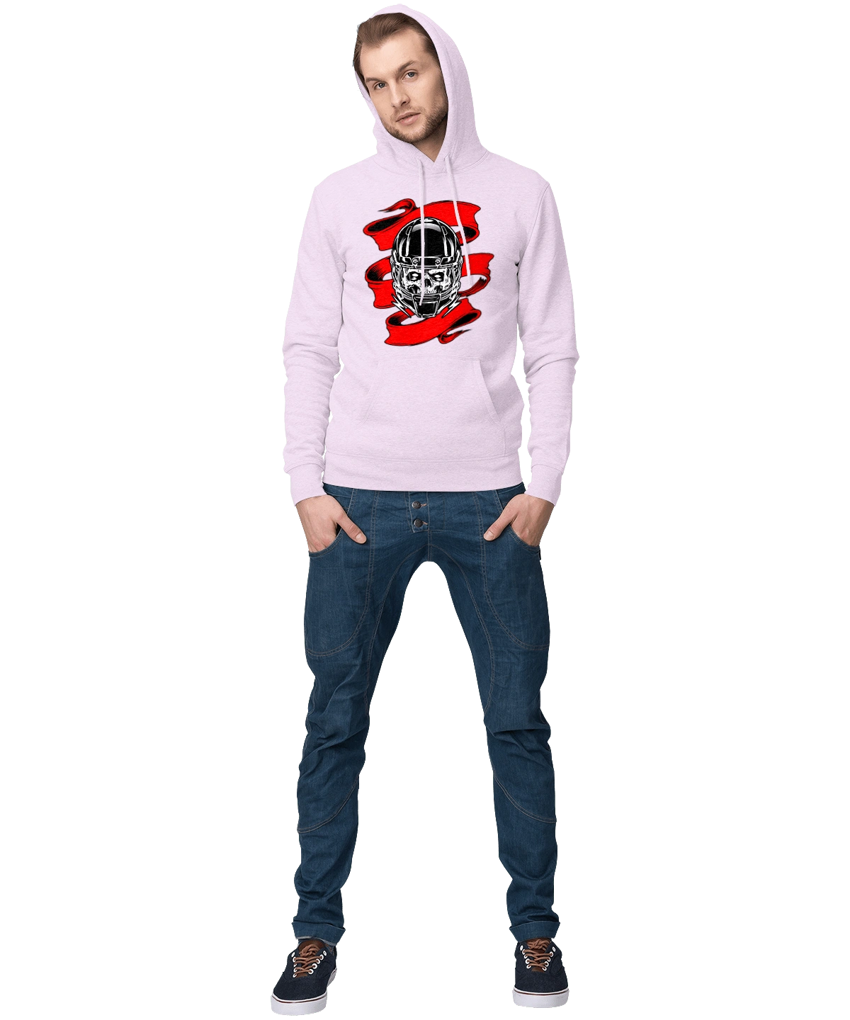 Skull in a motorcycle helmet