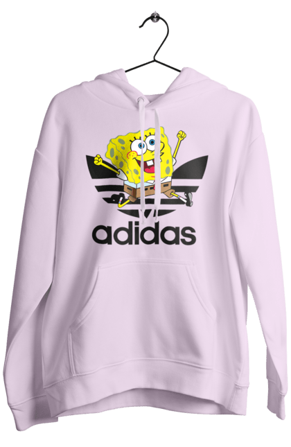 Мужское худи с принтом Adidas Губка Боб. Adidas, spongebob, адидас, баскетбол, губка боб, мультик, мультсериал, мяч, спанч боб, спорт. 2070702