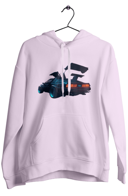 Чоловіче худі з принтом "DeLorean назад у майбутнє". Автомобіль, делореан, з фільму. 2070702