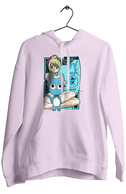 Чоловіче худі з принтом "Хвіст Феї Люсі Хартфілія". Fairy tail, happy, lucy heartfilia, аніме, люсі, люсі хартфілія, манга, хвіст феї, хеппі. 2070702