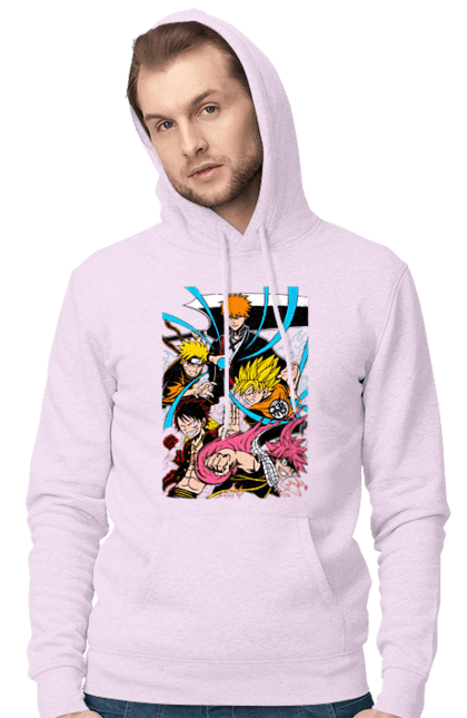 Men's hoodie with prints Anime. Anime, fandom, light novel, manga. 2070702