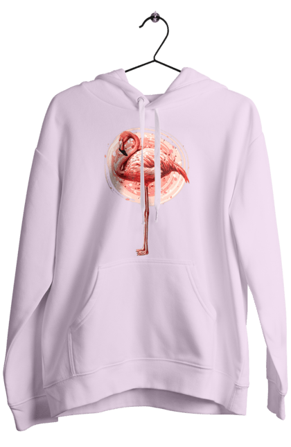 Men`s hoodie with prints Flamingo Art. Animal, flamingo, pink flamingo. 2070702