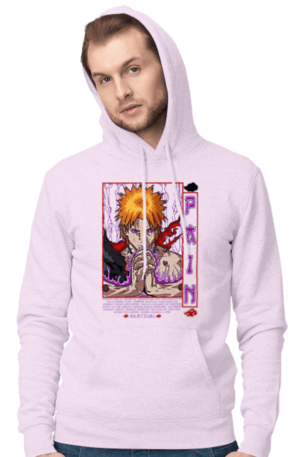 Men's hoodie with prints Naruto Yahiko. Akatsuki, anime, character, manga, naruto, ninja, pain, tv series, yahiko. 2070702