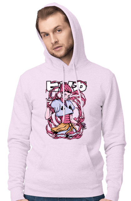 Men's hoodie with prints Hunter x Hunter Hisoka. Anime, antagonist, character, hisoka, hunter x hunter, manga. 2070702