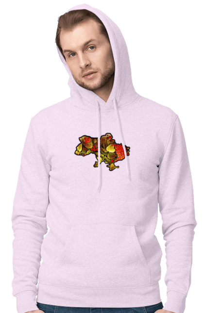 Чоловіче худі з принтом "Справжня Україна". Барви, квіти, кольору, краса, листя, настрій, україна. 2070702