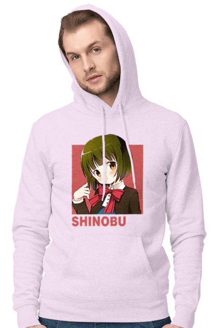 Men's hoodie with prints Kiniro Mosaic Shinobu Omiya. Anime, gold mosaic, kiniro mosaic, kinmoza, manga, shinobu, shinobu omiya. 2070702