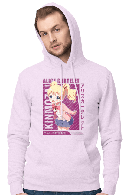 Мужское худи с принтом Золотая мозаика Алиса Картелет. Alice cartelet, anime, kiniro mosaic, kinmoza, manga, алиса, алиса картелет, аниме, золотая мозаика, манга. 2070702