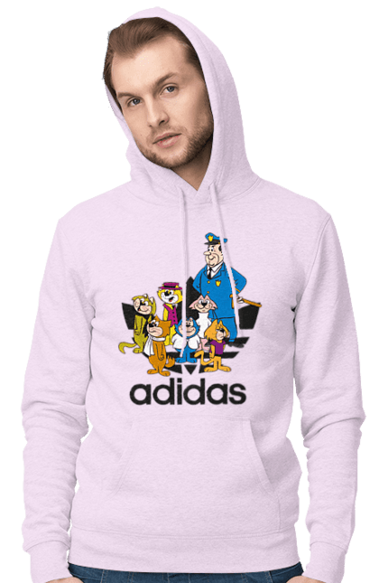 Мужское худи с принтом Adidas Top Cat. Adidas, top cat, адидас, кот, коты, мульт, мультсериал. 2070702