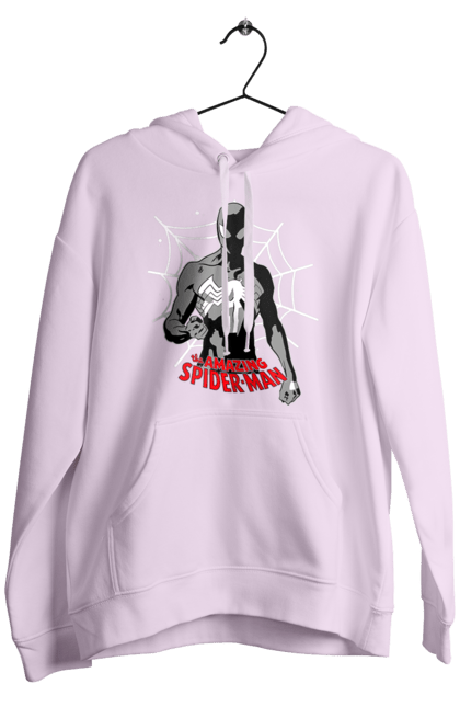 Men's hoodie with prints Spider man. Cinema, comics, marvel, marvel comics, peter parker, spiderman, superhero. 2070702