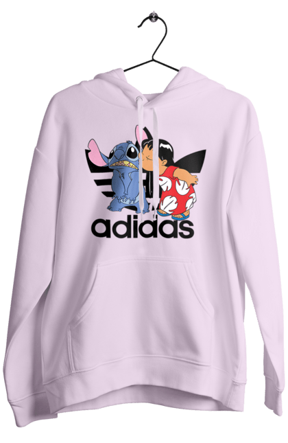 Мужское худи с принтом Adidas Стич. Adidas, адидас, дисней, инопланетянин, кино, лило и стич, мультфильм, стич, фильм. 2070702