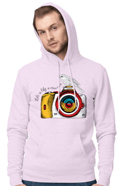 Чоловіче худі з принтом "Фотоапарат І Пташка". Камера, пташка, фотоапарат, фотограф. 2070702