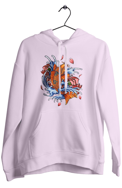 Чоловіче худі з принтом "Риба і хвилі". Ryba, квітка, хвиля. 2070702