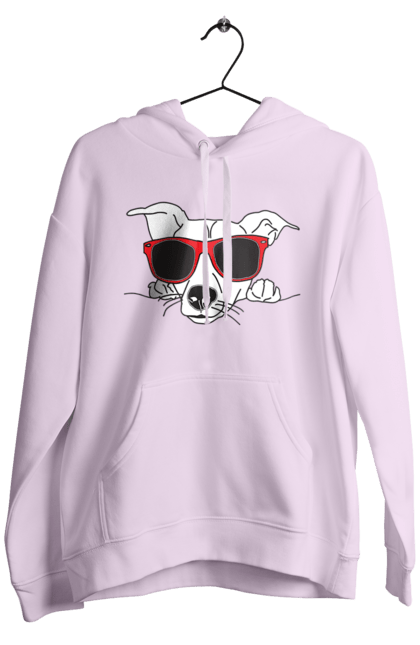 Чоловіче худі з принтом "Собака Визирає". Визирати, окуляри, собака. 2070702
