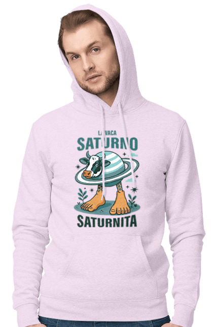 Чоловіче худі з принтом "Lavaca Saturno Saturnita". Брейнрот, італійська гнилизна мозку, італійський брейнрот, італійський мем, італійські меми, корова сатурн, ла вака, ла вака сатурно, лавака сатурно, сатурно сатурніто. 2070702