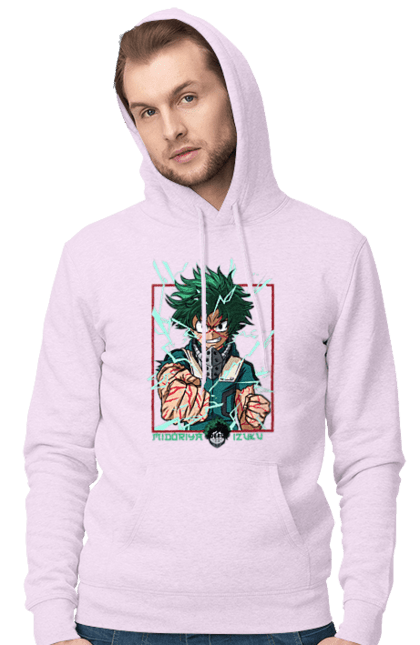 Чоловіче худі з принтом "Моя академія героїв Мідорія". Izuku, midoriya, my hero academia, аніме, ізуку мідорія, манга, мідорія, моя геройська академія. 2070702