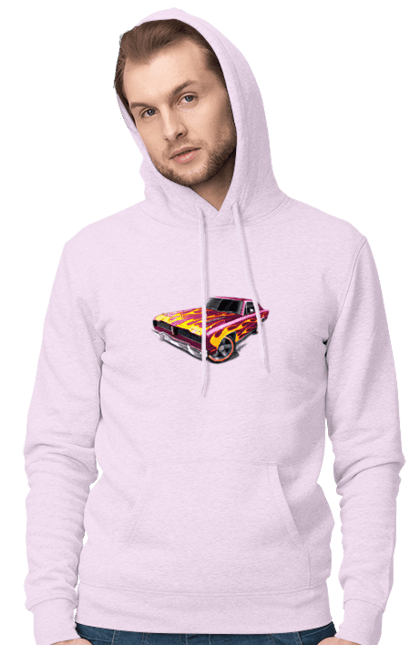 Men`s hoodie with prints Custom car. Airbrushing, auto, by custom, car, fire, flame, machine, tuning. 2070702