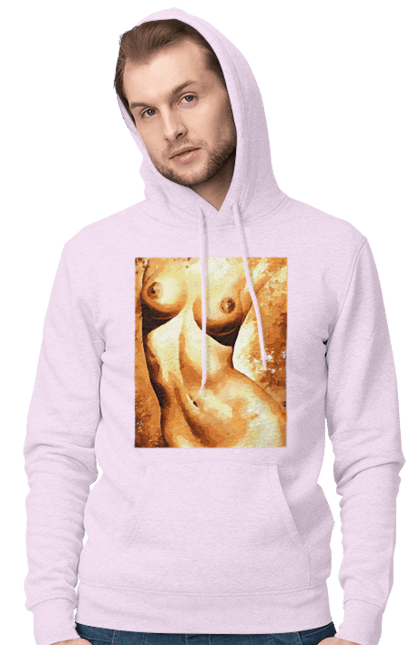 Чоловіче худі з принтом "Краса тіла". Вигини жіночого тіла, грація тіла, груди, жіноче тіло, жіночі груди, краса тіла. 2070702