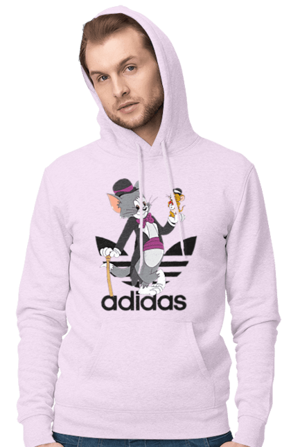 Чоловіче худі з принтом "Adidas Том і Джеррі". Adidas, tom and jerry, адідас, джеррі, кіт, миша, мульт, мультсеріал, том, том і джеррі. 2070702