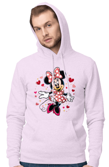 Мужское худи с принтом Минни Маус. Mickey mouse, minnie mouse, дисней, микки, микки маус, минни маус, мультфильм. 2070702