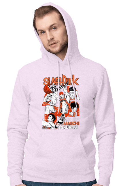 Чоловіче худі з принтом "Слем данк Сакурагі Ханамічі". Hanamichi sakuragi, slam dunk, аніме, баскетбол, манга, сакурагі ханамічі, слем-данк, спокон, спортивне аніме, сьонен. 2070702