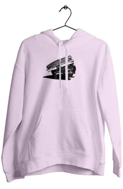 Чоловіче худі з принтом "Автомобіль". Автомобіль, імпала, класика, лоурайдер, шевроле. 2070702