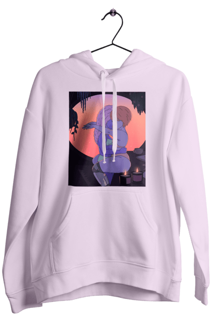 Чоловіче худі з принтом "Фіолетові Дівчата Обіймаються". Захід, обійми. 2070702