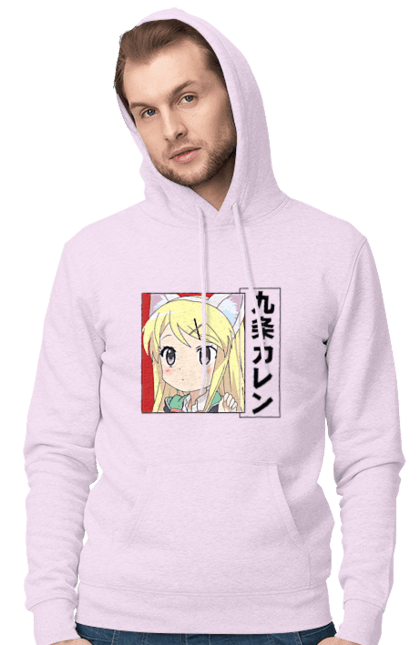 Men's hoodie with prints Kiniro Mosaic Karen Kujo. Anime, gold mosaic, karen, karen kujo, kiniro mosaic, kinmoza, manga. 2070702