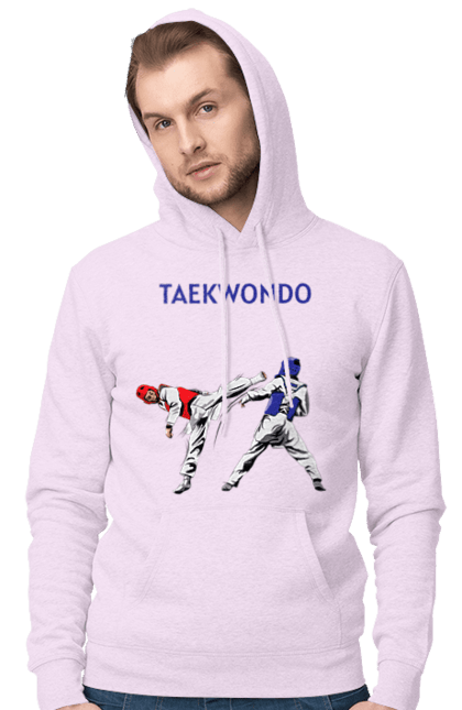 Мужское худи с принтом Тхэквондо. Taekwondo, боевое искусство, корея, спорт, таэквондо, тренировка. 2070702