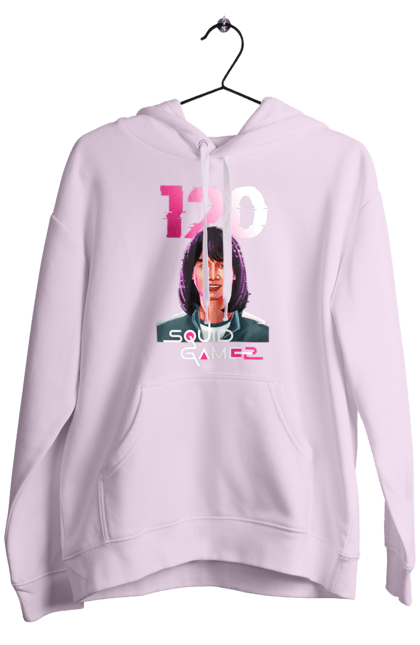 Men`s hoodie with prints Squid Game Cho Hyun ju. 120, cho hyun-ju, netflix, player 120, squid game, tv series. 2070702