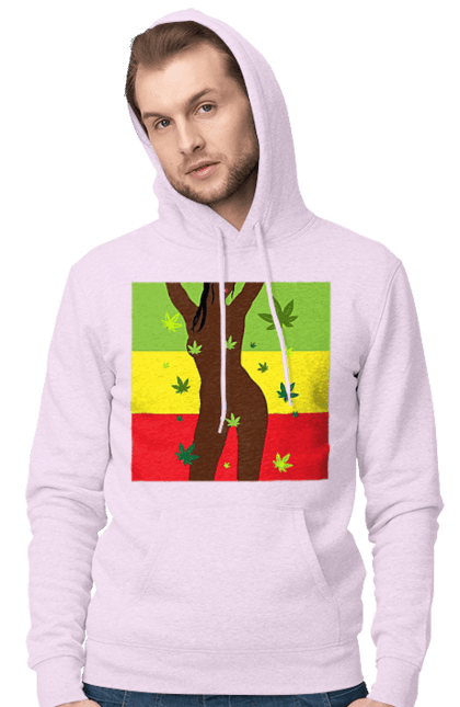 Чоловіче худі з принтом "Гола Дівчина І Конопля". Гола, конопля, курити, сиськи. 2070702