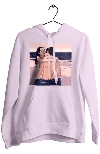 Чоловіче худі з принтом "Парочка Обнімається В Річці". Голо, кохання, пара. 2070702