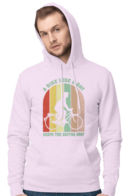 Чоловіче худі з принтом "Поїздка на велосипеді". Велопрогулянка, велосипед, здоровий спосіб життя, зож, поїздка на велосипеді. 2070702