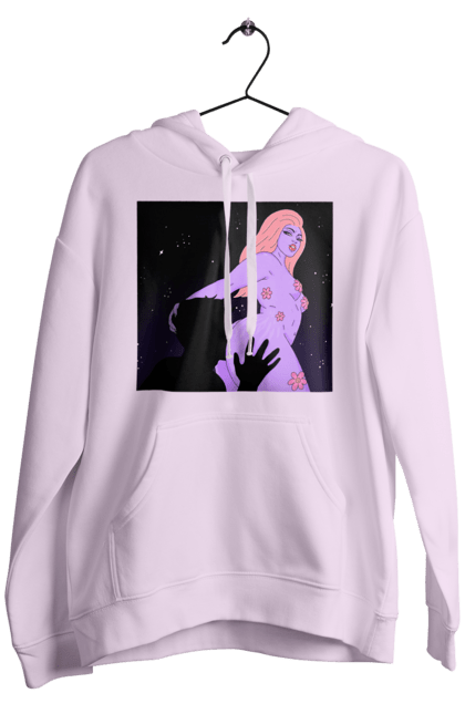 Чоловіче худі з принтом "Фіолетова Дівчина". Дівчина, тіло. 2070702