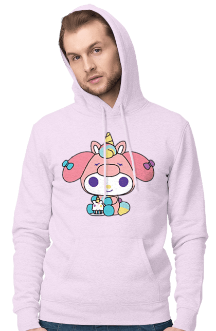 Men's hoodie with prints My Melody. Hello kitty, my melody, sanrio. 2070702