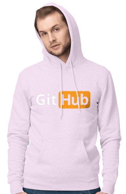 Чоловіче худі з принтом "Гіт Хаб". Айті, айтішник, гіт хаб, для айтішника, для програміста, подарунок айтішнику, подарунок програмісту, програміст, розробник. 2070702