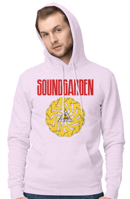 Мужское худи с принтом Soundgarden. Sound garden, soundgarden, альтернативный рок, гранж, группа, метал, музыка, рок, хард-рок. 2070702