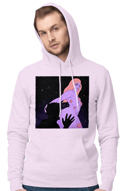 Чоловіче худі з принтом "Фіолетова Дівчина". Дівчина, тіло. 2070702