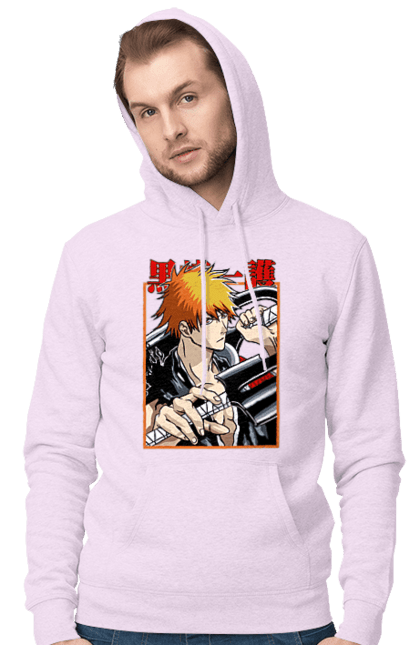 Чоловіче худі з принтом "Бліч Куросакі Ічіґо". Anime, bleach, ichigo kurosaki, manga, аніме, бліч, ічіго, куросакі ічіґо, манга. 2070702