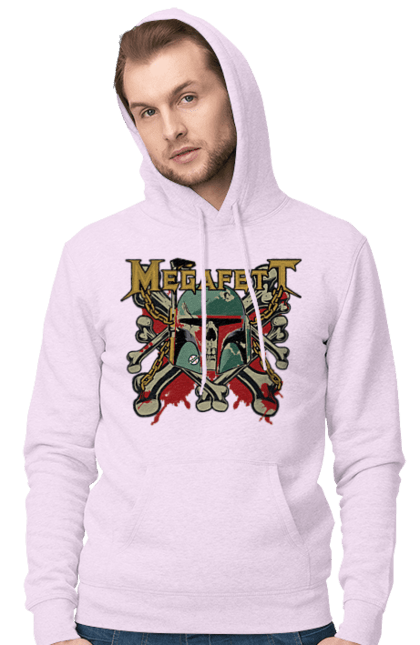 Men's hoodie with prints Megafett. Bob fett, boba fett, clone, head hunter, megadeth, megafett, star wars. 2070702