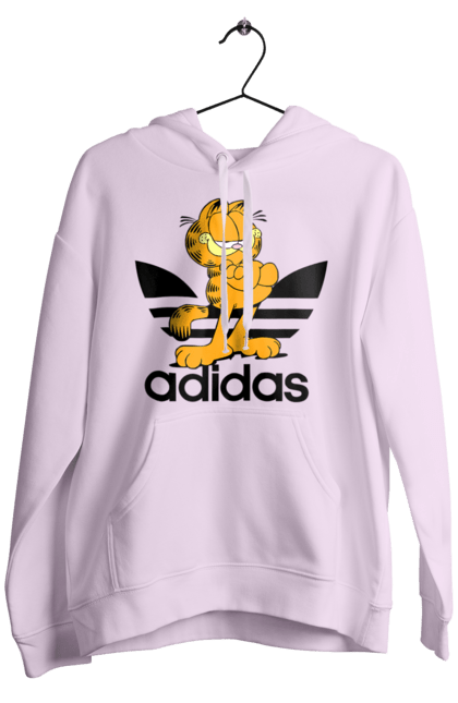 Men's hoodie with prints Adidas Garfield. Adidas, cat, comedy, garfield, hunger, movie. 2070702