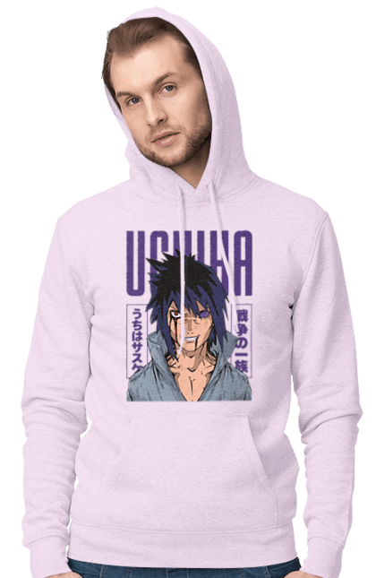 Men's hoodie with prints Naruto Sasuke Uchiha. Anime, manga, naruto, sasuke, sasuke uchiha, team 7, team number 7, uchiha. 2070702